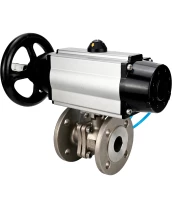 Кран шаровой DN.ru BV3232P(2pc)-FP-F-ISO-H Ду100 Ру16, полнопроходной фланцевый, нержавеющая сталь SS316, уплотнение - PTFE, с пневмоприводом PA-DA-105-1 двойного действия, с пневмораспределителем 4V320-10 220В