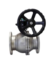 Кран шаровой DN.ru BV3232P(2pc)-FP-F-ISO-H Ду15 Ру40 полнопроходной двухходовой, нержавеющая сталь, фланцевый, уплотнение - PTFE, с ISO-фланцем и редуктором DN.ru HGB RQN1-180Z с индикатором положения