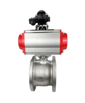 Кран шаровой DN.ru BV3232P-FP-Fb-ISO-H Ду32 Ру16, корпус - сталь 316, уплотнение - PTFE, полнопроходной, межфланцевый с пневмоприводом DN.ru PA-DA-052 двойного действия, пневмораспределителем 4M310-08 220В и блоком концевых выключателей APL-210N