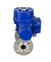 Кран шаровой DN.ru BV3131P(3pc)-FP-F-ISO-H Ду65 Ру25 трехсоставный из нержавеющей стали SS304, фланцевый, уплотнение - PTFE, полнопроходной, с 1/4-оборотным электроприводом DN.ru QT-N-010M-O2-380VAC-У1