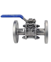 Кран шаровой DN.ru BV3131P(3pc)-FP-F-ISO-H Ду50 Ру40, полнопроходной, трехсоставной, сталь 304, уплотнение - PTFE, фланцевый, с ISO-фланцем