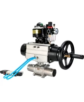 Кран шаровой DN.ru BV3232P(3pc)-FP-W-ISO-H LONG Ду80 Ру25, полнопроходной, трехсоставной, нержавеющая сталь 316, уплотнение - PTFE, под приварку, с пневмоприводом PA-DA-105-1, с пневмораспределителем 4V320-08 220В, БКВ APL-510N Ex, БПВ AFC2000