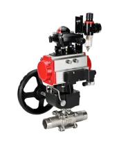Кран шаровой DN.ru BV3131P(3pc)-FP-W-ISO-H LONG Ду50 Ру40 полнопроход., корпус - нерж.сталь 304, уплотнение - PTFE, под приварку, с пн.приводом PA-DA-083, пн.распределителем 4M310-08 220В, редуктором MON2-450-T28-ISO, БКВ APL-210N и БПВ AFC2000