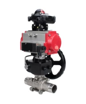 Кран шаровой DN.ru BV3131P(3pc)-FP-W-ISO-H LONG Ду50 Ру40 полнопроход., корпус - нерж.сталь 304, уплотнение - PTFE, под приварку, с пн.приводом PA-DA-083, пн.распределителем 4M310-08 220В, редуктором MON2-450-T28-ISO и БКВ APL-210N