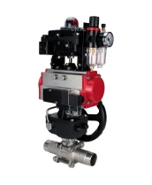 Кран шаровой DN.ru BV3131P(3pc)-FP-W-ISO-H LONG Ду50 Ру40 полнопроход., корпус - нерж.сталь 304, уплотнение - PTFE, под приварку, с пн.приводом PA-DA-083, пн.распределителем 4M310-08 220В, редуктором MON2-450-T28-ISO, БКВ APL-410N EX и БПВ AFC2000