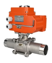 Кран шаровой DN.ru BV3131P(3pc)-FP-W-ISO-H LONG Ду10 Ру63 полнопроходной, под приварку, корпус - нержавеющая сталь SS304, уплотнение - PTFE, с 1/4-оборотным электроприводом QT-N-003EM-O1-24VDC-У1 24В HARK