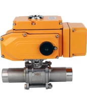 Кран шаровой DN.ru BV3232P(3pc)-FP-W-ISO-H LONG Ду65 Ру25 полнопроходной, корпус - нержавеющая сталь 316, уплотнение - PTFE, под приварку, с электроприводом DN.ru QT-N-010EM-A1-220VAC-У1 4-20мА HARK