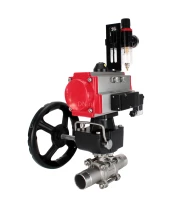 Кран шаровой DN.ru BV3131P(3pc)-FP-W-ISO-H LONG Ду50 Ру40 полнопроходной, корпус - нержавеющая сталь 304, уплотнение - PTFE, под приварку, с пневмоприводом PA-DA-083, пневмораспределителем 4M310-08 220В, редуктором MON2-450-T28-ISO и БПВ AFC2000