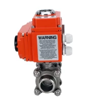 Кран шаровой DN.ru BV3232P(3pc)-FP-W-ISO-H WDVF Ду40 Ру40 полнопроходной, трехсоставной, корпус - нержавеющая сталь 316, уплотнение - PTFE, под приварку, с 1/4-оборотным электроприводом DN.ru QT-N-005EM-O1-220VAC-У1 HARK
