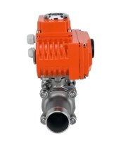 Кран шаровой DN.ru BV3232P(3pc)-FP-W-ISO-H LONG Ду10 Ру63 полнопроходной, под приварку, корпус - нержавеющая сталь SS316, уплотнение - PTFE, с 1/4-оборотным электроприводом QT-N-020EM-O1-380VAC-У1 380В HARK