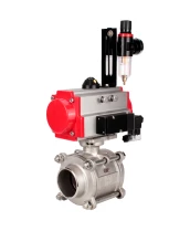Кран шаровой DN.ru BV3232P(3pc)-FP-W-ISO-H WDVF Ду15 Ру63 полнопроходной, трехсоставной, корпус - нержавеющая сталь 316, уплотнение - PTFE, под приварку, с пневмоприводом PA-SA-065, пневмораспределителем 4М310-08 220В, БПВ AFC2000