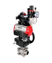 Кран шаровой DN.ru BV3232P(3pc)-FP-W-ISO-H WDVF Ду25 Ру63 полнопроходной, трехсоставной, нерж. сталь 316, уплотнение - PTFE, под приварку, с пн.приводом PA-DA-052, пн.распределителем 4М310-08 24В, БКВ APL-210N, руч. дублером MON1-250-T26-ISO, БПВ AFC2000