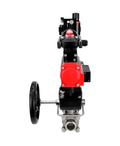 Кран шаровой DN.ru BV3232P(3pc)-FP-W-ISO-H WDVF Ду25 Ру63 полнопроходной, трехсоставной, нерж. сталь 316, уплотнение - PTFE, под приварку, с пн.приводом PA-DA-052, пн.распределителем 4М310-08 24В, БКВ APL-210N, руч. дублером MON1-250-T26-ISO, БПВ AFC2000