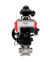 Кран шаровой DN.ru BV3232P(3pc)-FP-W-ISO-H WDVF Ду25 Ру63 полнопроходной, трехсоставной, нержавеющая сталь 316, уплотнение - PTFE, под приварку, с пневмоприводом PA-DA-052, пн.распределителем 4М310-08 220В, БКВ APL-210N, ручным дублером MON1-250-T26-ISO