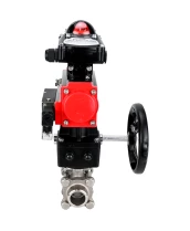 Кран шаровой DN.ru BV3232P(3pc)-FP-W-ISO-H WDVF Ду25 Ру63 полнопроходной, трехсоставной, нержавеющая сталь 316, уплотнение - PTFE, под приварку, с пневмоприводом PA-DA-052, пн.распределителем 4М310-08 220В, БКВ APL-210N, ручным дублером MON1-250-T26-ISO