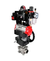 Кран шаровой DN.ru BV3232P(3pc)-FP-W-ISO-H WDVF Ду32 Ру63 полнопроходной, трехсоставной, нерж. сталь 316, PTFE, под приварку, с пн.приводом PA-DA-052, пн.распределителем 4М310-08 24В, БКВ APL-410N EX, руч. дублером MON1-250-T26-ISO, БПВ AFC2000