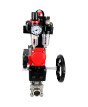 Кран шаровой DN.ru BV3232P(3pc)-FP-W-ISO-H WDVF Ду32 Ру63 полнопроходной, трехсоставной, нерж. сталь 316, PTFE, под приварку, с пн.приводом PA-DA-052, пн.распределителем 4М310-08 24В, БКВ APL-410N EX, руч. дублером MON1-250-T26-ISO, БПВ AFC2000