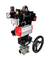 Кран шаровой DN.ru BV3232P(3pc)-FP-W-ISO-H WDVF Ду32 Ру63 полнопроходной, трехсоставной, нерж. сталь 316, PTFE, под приварку, с пн.приводом PA-DA-052, пн.распределителем 4М310-08 24В, БКВ APL-410N EX, руч. дублером MON1-250-T26-ISO, БПВ AFC2000