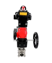 Кран шаровой DN.ru BV3232P(3pc)-FP-W-ISO-H WDVF Ду32 Ру63 полнопроходной, трехсоставной, нержавеющая сталь 316, уплотнение - PTFE, под приварку, с пневмоприводом PA-DA-052, пн.распределителем 4М310-08 24В, БКВ APL-410N EX, ручным дублером MON1-250-T26-ISO