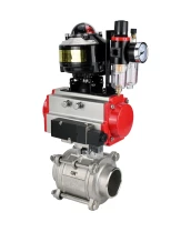 Кран шаровой DN.ru BV3232P(3pc)-FP-W-ISO-H WDVF Ду15 Ру63 полнопроходной, трехсоставной, корпус - нержавеющая сталь 316, уплотнение - PTFE, под приварку, с пневмоприводом PA-SA-065, пневмораспределителем 4М310-08 220В, БКВ APL-510N EX, БПВ AFC2000
