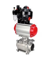 Кран шаровой DN.ru BV3232P(3pc)-FP-W-ISO-H WDVF Ду40 Ру40 полнопроходной, трехсоставной, корпус - нержавеющая сталь 316, уплотнение - PTFE, под приварку, с пневмоприводом PA-SA-105, пневмораспределителем 4М310-08 24В, БКВ APL-510N EX, БПВ AFC2000