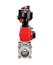 Кран шаровой DN.ru BV3232P(3pc)-FP-W-ISO-H WDVF Ду40 Ру40 полнопроходной, трехсоставной, корпус - нержавеющая сталь 316, уплотнение - PTFE, под приварку, с пневмоприводом PA-SA-105, пневмораспределителем 4М310-08 24В, БКВ APL-510N EX, БПВ AFC2000