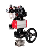 Кран шаровой DN.ru BV3232P(3pc)-FP-W-ISO-H WDVF Ду32 Ру63 полнопроходной, трехсоставной, нерж. сталь 316, PTFE, под приварку, с пн.приводом PA-DA-052, пн.распределителем 4М310-08 220В, БКВ APL-510N EX, руч. дублером MON1-250-T26-ISO, БПВ AFC2000