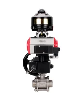 Кран шаровой DN.ru BV3232P(3pc)-FP-W-ISO-H WDVF Ду32 Ру63 полнопроходной, трехсоставной, нержавеющая сталь 316, уплотнение - PTFE, под приварку, с пневмоприводом PA-DA-052, пн.распределителем 4М310-08 24В, БКВ APL-510N EX, ручным дублером MON1-250-T26-ISO