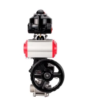 Кран шаровой DN.ru BV3232P(3pc)-FP-W-ISO-H WDVF Ду32 Ру63 полнопроходной, трехсоставной, нержавеющая сталь 316, уплотнение - PTFE, под приварку, с пневмоприводом PA-DA-052, пн.распределителем 4М310-08 24В, БКВ APL-510N EX, ручным дублером MON1-250-T26-ISO