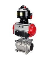 Кран шаровой DN.ru BV3232P(3pc)-FP-W-ISO-H WDVF Ду15 Ру63 полнопроходной, трехсоставной, корпус - нержавеющая сталь 316, уплотнение - PTFE, под приварку, с пневмоприводом PA-SA-065, пневмораспределителем 4М310-08 220В, БКВ APL-510N EX