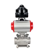 Кран шаровой DN.ru BV3232P(3pc)-FP-W-ISO-H WDVF Ду40 Ру40 полнопроходной, трехсоставной, корпус - нержавеющая сталь 316, уплотнение - PTFE, под приварку, с пневмоприводом PA-SA-105, пневмораспределителем 4М310-08 220В, БКВ APL-510N EX