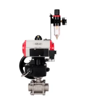 Кран шаровой DN.ru BV3232P(3pc)-FP-W-ISO-H WDVF Ду32 Ру63 полнопроходной, трехсоставной, нержавеющая сталь 316, уплотнение - PTFE, под приварку, с пневмоприводом PA-DA-052, пн.распределителем 4М310-08 24В, ручным дублером MON1-250-T26-ISO, БПВ AFC2000