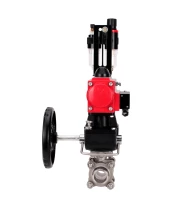 Кран шаровой DN.ru BV3232P(3pc)-FP-W-ISO-H WDVF Ду32 Ру63 полнопроходной, трехсоставной, нержавеющая сталь 316, уплотнение - PTFE, под приварку, с пневмоприводом PA-DA-052, пн.распределителем 4М310-08 24В, ручным дублером MON1-250-T26-ISO, БПВ AFC2000