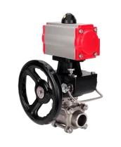 Кран шаровой DN.ru BV3232P(3pc)-FP-W-ISO-H WDVF Ду32 Ру63 полнопроходной, трехсоставной, корпус - нержавеющая сталь 316, уплотнение - PTFE, под приварку, с пневмоприводом PA-DA-052, пневмораспределителем 4М310-08 24В, ручным дублером MON1-250-T26-ISO