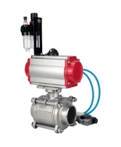 Кран шаровой DN.ru BV3232P(3pc)-FP-W-ISO-H WDVF Ду40 Ру40 полнопроходной, трехсоставной, корпус - нержавеющая сталь 316, уплотнение - PTFE, под приварку, с пневмоприводом PA-SA-105, пневмораспределителем 4V320-08 220В, БПВ AFC2000