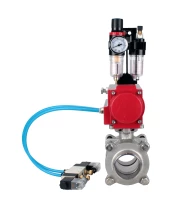 Кран шаровой DN.ru BV3232P(3pc)-FP-W-ISO-H WDVF Ду40 Ру40 полнопроходной, трехсоставной, корпус - нержавеющая сталь 316, уплотнение - PTFE, под приварку, с пневмоприводом PA-SA-105, пневмораспределителем 4V320-08 220В, БПВ AFC2000