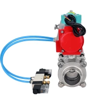 Кран шаровой DN.ru BV3232P(3pc)-FP-W-ISO-H WDVF Ду40 Ру40 полнопроходной, трехсоставной, корпус - нержавеющая сталь 316, уплотнение - PTFE, под приварку, с пневмоприводом PA-DA-065, пневмораспределителем 4V320-10 220В и магнитным переключателем ALS200D