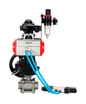 Кран шаровой DN.ru BV3232P(3pc)-FP-W-ISO-H WDVF Ду25 Ру63 полнопроходной, трехсоставной, нерж. сталь 316, уплотнение - PTFE, под приварку, с пн.приводом PA-DA-052, пн.распределителем 4V320-10 220В, БКВ APL-210N, руч. дублером MON1-250-T26-ISO, БПВ AFC2000