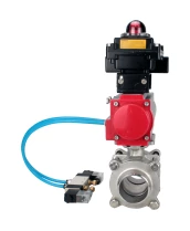 Кран шаровой DN.ru BV3232P(3pc)-FP-W-ISO-H WDVF Ду40 Ру40 полнопроходной, трехсоставной, корпус - нержавеющая сталь 316, уплотнение - PTFE, под приварку, с пневмоприводом PA-SA-105, пневмораспределителем 4V320-08 220В, БКВ APL-410N EX