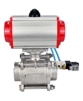 Кран шаровой DN.ru BV3232P(3pc)-FP-W-ISO-H WDVF Ду40 Ру40 полнопроходной, трехсоставной, корпус - нержавеющая сталь 316, уплотнение - PTFE, под приварку, с пневмоприводом PA-SA-105, пневмораспределителем 4V320-10 220В