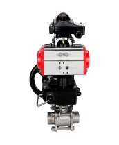 Кран шаровой DN.ru BV3232P(3pc)-FP-W-ISO-H WDVF Ду32 Ру63 полнопроходной, трехсоставной, корпус - нержавеющая сталь 316, уплотнение - PTFE, под приварку, с пневмоприводом PA-DA-052, БКВ APL-210N, ручным дублером MON1-250-T26-ISO