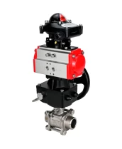 Кран шаровой DN.ru BV3232P(3pc)-FP-W-ISO-H WDVF Ду32 Ру63 полнопроходной, трехсоставной, корпус - нержавеющая сталь 316, уплотнение - PTFE, под приварку, с пневмоприводом PA-DA-052, БКВ APL-210N, ручным дублером MON1-250-T26-ISO