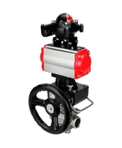 Кран шаровой DN.ru BV3232P(3pc)-FP-W-ISO-H WDVF Ду32 Ру63 полнопроходной, трехсоставной, корпус - нержавеющая сталь 316, уплотнение - PTFE, под приварку, с пневмоприводом PA-DA-052, БКВ APL-210N, ручным дублером MON1-250-T26-ISO