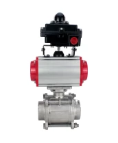 Кран шаровой DN.ru BV3232P(3pc)-FP-W-ISO-H WDVF Ду40 Ру40 полнопроходной, трехсоставной, корпус - нержавеющая сталь 316, уплотнение - PTFE, под приварку, с пневмоприводом PA-SA-105, БКВ APL-410N EX