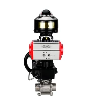 Кран шаровой DN.ru BV3232P(3pc)-FP-W-ISO-H WDVF Ду32 Ру63 полнопроходной, трехсоставной, корпус - нержавеющая сталь 316, уплотнение - PTFE, под приварку, с пневмоприводом PA-DA-052, БКВ APL-510N EX, ручным дублером MON1-250-T26-ISO