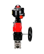 Кран шаровой DN.ru BV3232P(3pc)-FP-W-ISO-H WDVF Ду32 Ру63 полнопроходной, трехсоставной, корпус - нержавеющая сталь 316, уплотнение - PTFE, под приварку, с пневмоприводом PA-DA-052, БКВ APL-510N EX, ручным дублером MON1-250-T26-ISO