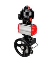 Кран шаровой DN.ru BV3232P(3pc)-FP-W-ISO-H WDVF Ду32 Ру63 полнопроходной, трехсоставной, корпус - нержавеющая сталь 316, уплотнение - PTFE, под приварку, с пневмоприводом PA-DA-052, БКВ APL-510N EX, ручным дублером MON1-250-T26-ISO