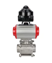 Кран шаровой DN.ru BV3232P(3pc)-FP-W-ISO-H WDVF Ду40 Ру40 полнопроходной, трехсоставной, корпус - нержавеющая сталь 316, уплотнение - PTFE, под приварку, с пневмоприводом PA-SA-105, БКВ APL-510N EX