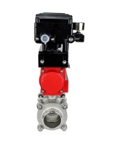 Кран шаровой DN.ru BV3232P(3pc)-FP-W-ISO-H WDVF Ду40 Ру40 полнопроходной, трехсоставной, корпус - нержавеющая сталь 316, уплотнение - PTFE, под приварку, с пневмоприводом PA-SA-105, электропн. поворотным позиционером YT-1000RSN с обратной связью
