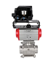 Кран шаровой DN.ru BV3232P(3pc)-FP-W-ISO-H WDVF Ду40 Ру40 полнопроходной, трехсоставной, корпус - нержавеющая сталь 316, уплотнение - PTFE, под приварку, с пневмоприводом PA-SA-105, электропн. поворотным позиционером YT-1000RSN с обратной связью